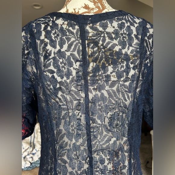 Sheer and Lace A-line Princess Dress in Navy Blue size S-M - Picture 6 of 10